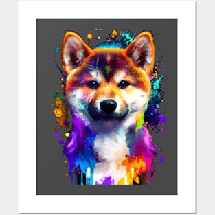 Shiba Inu Watercolor Art Posters and Art